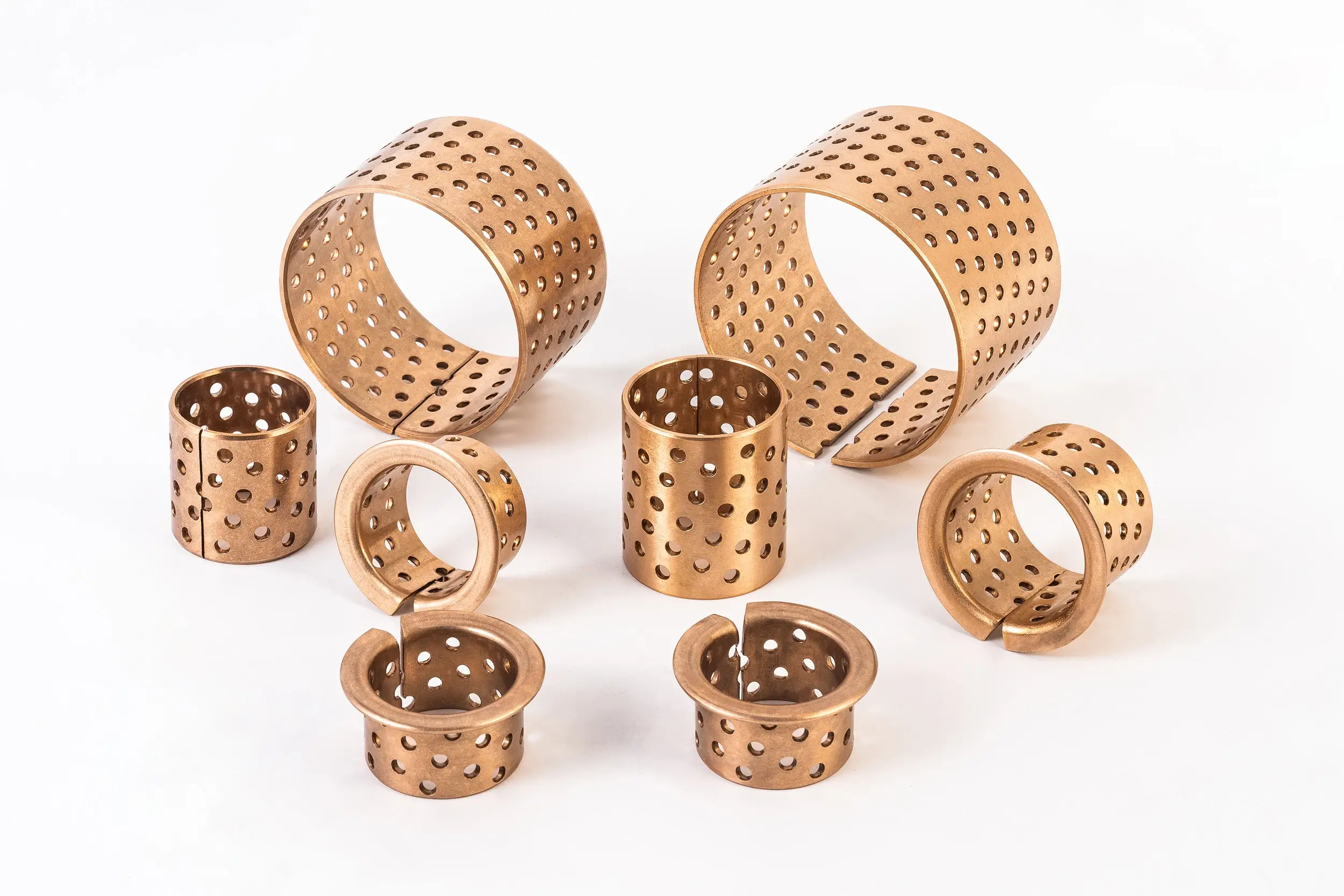 CuSn8 wrapped bronze bushing with diamond grease pockets